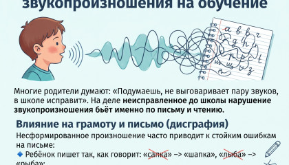 Влияние нарушения звукопроизношения на обучение