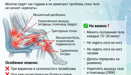 Сидеть нога на ногу - вредно? Рассказываем, как это влияет на тело