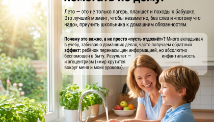 У ребёнка каникулы? Самое время научить его помогать по дому!