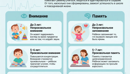 В каком возрасте формируются базовые когнитивные функции? Внимание и память