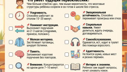 Чек-лист готовности к школе