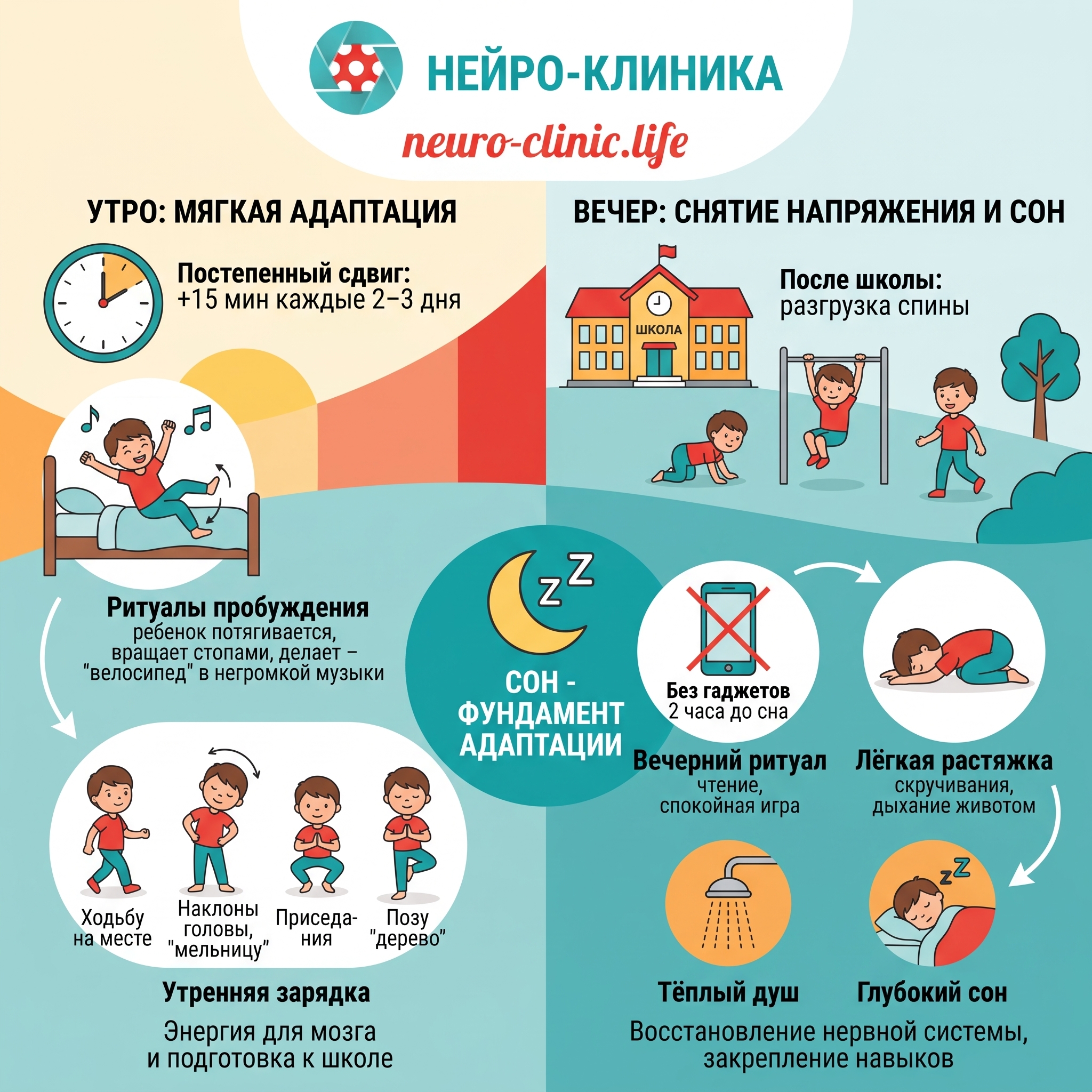 Как адаптировать режим дня ребёнка к школьному расписанию